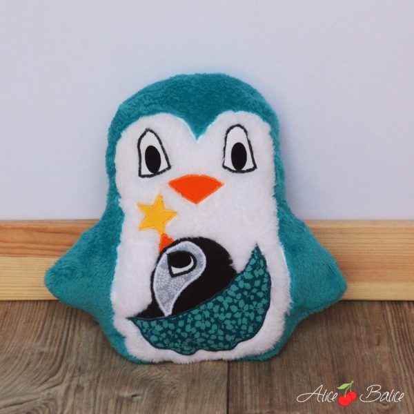 peluche pingouin | créenfantin | doudou | jouet | puériculture | couture