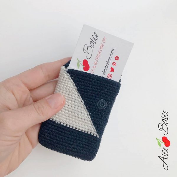 alice balice | pochette cartes de visite | pochette cartes de fidélité | tuto crochet gratuit | patron | diy