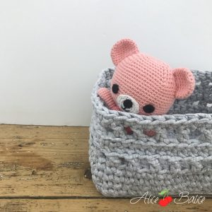 alice balice | crochet | test crochets Clover Amour | corbeille rectangulaire | tutoriel