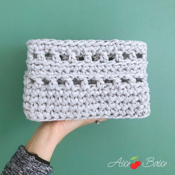 alice balice | crochet | test crochets Clover Amour | corbeille rectangulaire | tutoriel