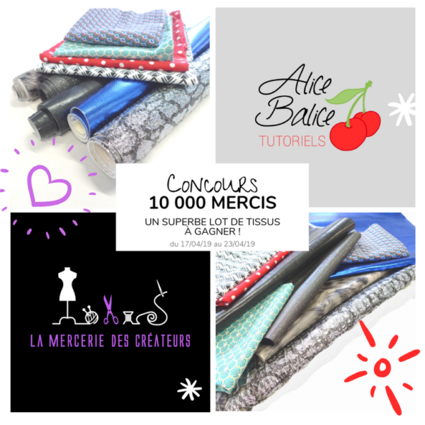alice balice | 10 concours DIY pour fêter mes 10000 followers sur Facebook | mercerie des créateurs